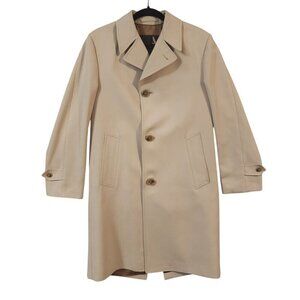 Gleneagles Men Beige Modern Classic Trench Coat Rain Repellent Button-Up Sz 36R